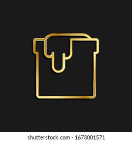 bank, color, pot gold icon. Vector illustration of golden dark background