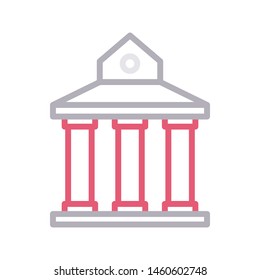 bank colour line vector icon