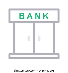 bank colour line vector icon