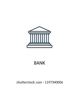 bank concept line icon. Simple element illustration. bank concept outline symbol design. Can be used for web and mobile UI/UX