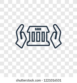 Bank concept vector linear icon isolated on transparent background, Bank concept transparency concept in outline style
