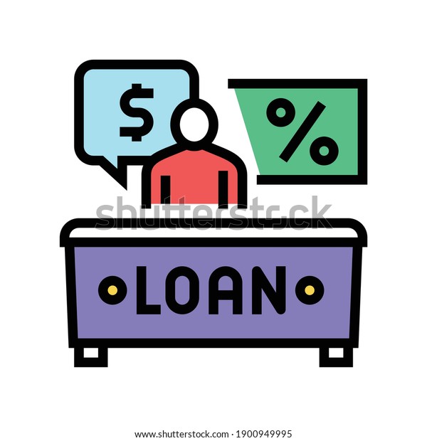 bank consultant loan color\
icon vector. bank consultant loan sign. isolated symbol\
illustration