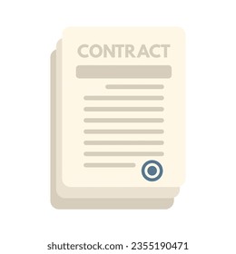 Bank contract icon flat vector. Finance people. Finance service isolated