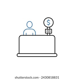 bank counter concept line icon. Simple element illustration. bank counter concept outline symbol design.