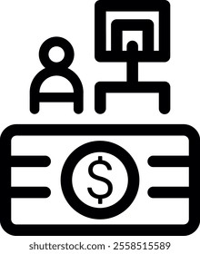 Bank Counter Icon For Personal and Commercial 