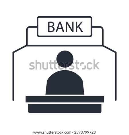 bank counter icon. vector.Editable stroke.linear style sign for use web design,logo.Symbol illustration.