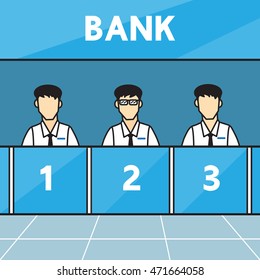 Bank counters . Vector business design.