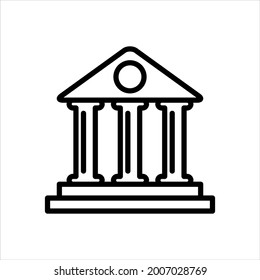 Bank courthouse icon vector graphic illustration