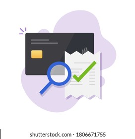 Bank Credit Card Bill Payment Verification, Audit Of Digital Money Fraud Transaction Vector Icon, Accounting Analysis Expenses, Order Pay, Budget Balance, Financial Compliance, Valid Cash Transaction