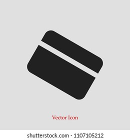 Bank credit card icon, stock vector illustration flat design style