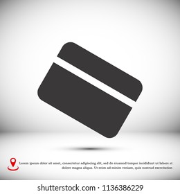 Bank credit card icon, stock vector illustration flat design style