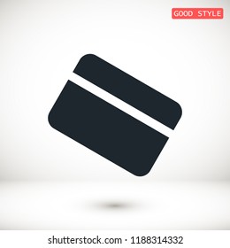 Bank credit card icon, stock vector illustration flat design style