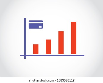 Bank Credit Card Interest Rate Pay Bills Sales Profit User Account Increase Graph Bar