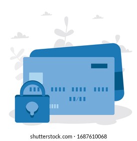 Bank credit card  security Vector illustration for web banner, infographics, mobile