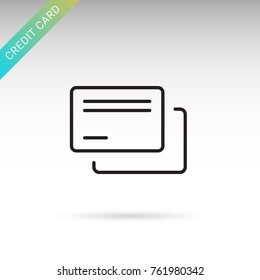 bank credit card thin line isolated vector simple icon