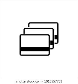 Bank credit cards icon, vector illustration. Flat design style