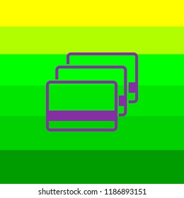 Bank credit cards icon, vector illustration. Flat design style