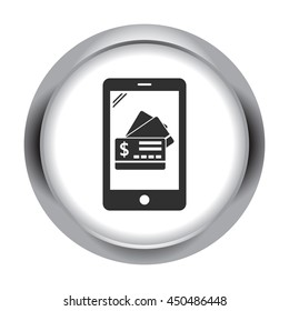 Bank credit cards online banking simple icon on background