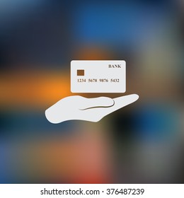 Bank credit with hand vector icon