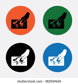 Bank credit with hand vector icon