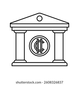 Bank crypto icon with sleek, modern design. Ideal for digital finance, blockchain platforms, and fintech apps. High-quality vector, fully editable and perfect for professional projects.