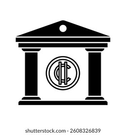 Bank crypto icon with sleek, modern design. Ideal for digital finance, blockchain platforms, and fintech apps. High-quality vector, fully editable and perfect for professional projects.