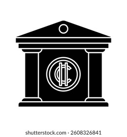 Bank crypto icon with sleek, modern design. Ideal for digital finance, blockchain platforms, and fintech apps. High-quality vector, fully editable and perfect for professional projects.