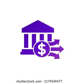 bank deposit drain icon, cash withdrawals vector