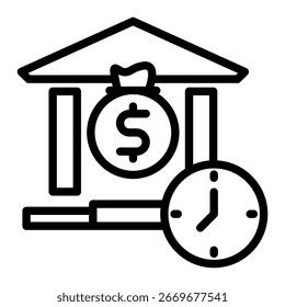 Elemento del icono del depósito bancario para el diseño