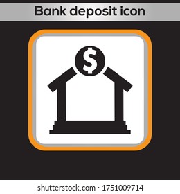 Bank deposit icon. vector graphics