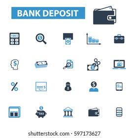 Bank Deposit Icons
