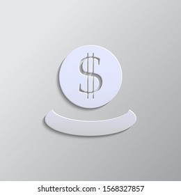 bank, deposit paper style, icon. Paper style vector icon