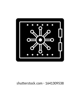 Bank, deposit, safe, safety, strongbox Glyph Icon. Vector isolated illustration