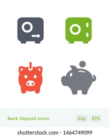 Bank Deposit - Sticker Icons. A set of 4 professional, pixel-perfect icons.