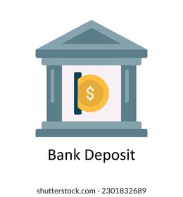 Bank Deposit vector Flat Icon Design illustration. Finance Symbol on White background EPS 10 File