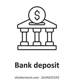Depósito bancario: Vector Icono que puede modificar o editar fácilmente

