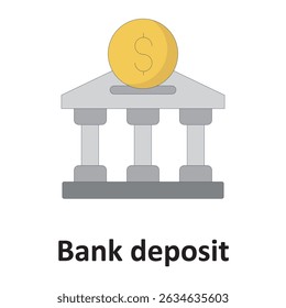 Depósito bancario: Vector Icono que puede modificar o editar fácilmente

