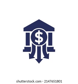 bank deposits drain icon, cash withdrawals