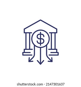 bank deposits drain line icon
