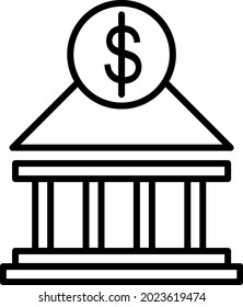 Bank Depost Vector Line Icon Design
