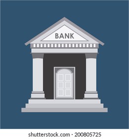 Bank design over blue background, vector illustration