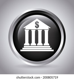 Bank design over gray background, vector illustration