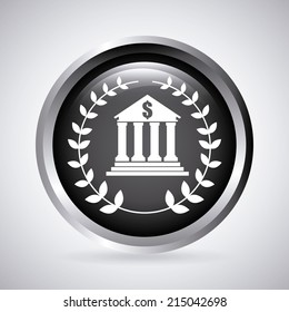 Bank design over gray  background, vector illustration