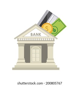 Bank design over white background, vector illustration