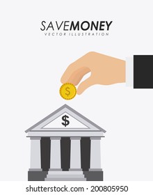Bank design over white background, vector illustration