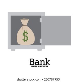 Bank design over white background, vector illustration