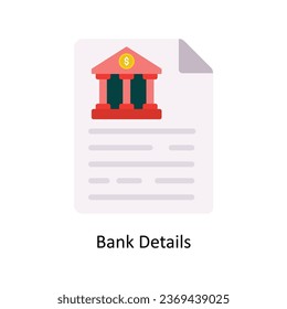 Icono plano de diseño de vector de detalles bancarios. Símbolo del archivo EPS 10 de fondo blanco