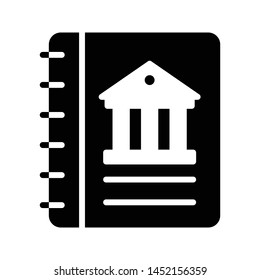 bank diary glyph flat vector icon