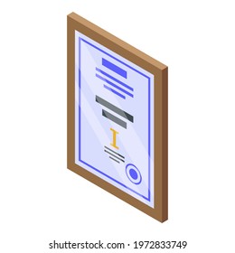 Bank diploma icon. Isometric of bank diploma vector icon for web design isolated on white background