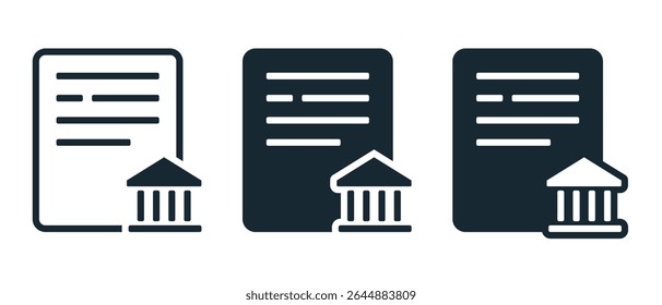 Bank document icon. Illustration vector